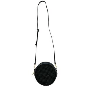 Steven Alan Black Mesh Circle Leather Crossbody Bag